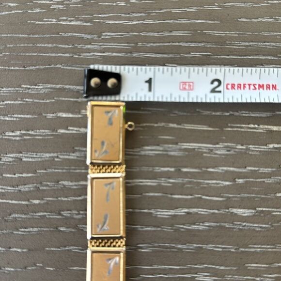 Vintage Fashion Bracelet 2 Tone Gold/Silver Mesh Base Diamond Cut Details GUC - Picture 9 of 12